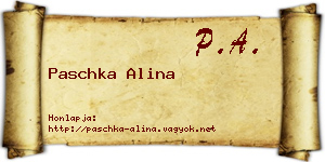 Paschka Alina névjegykártya